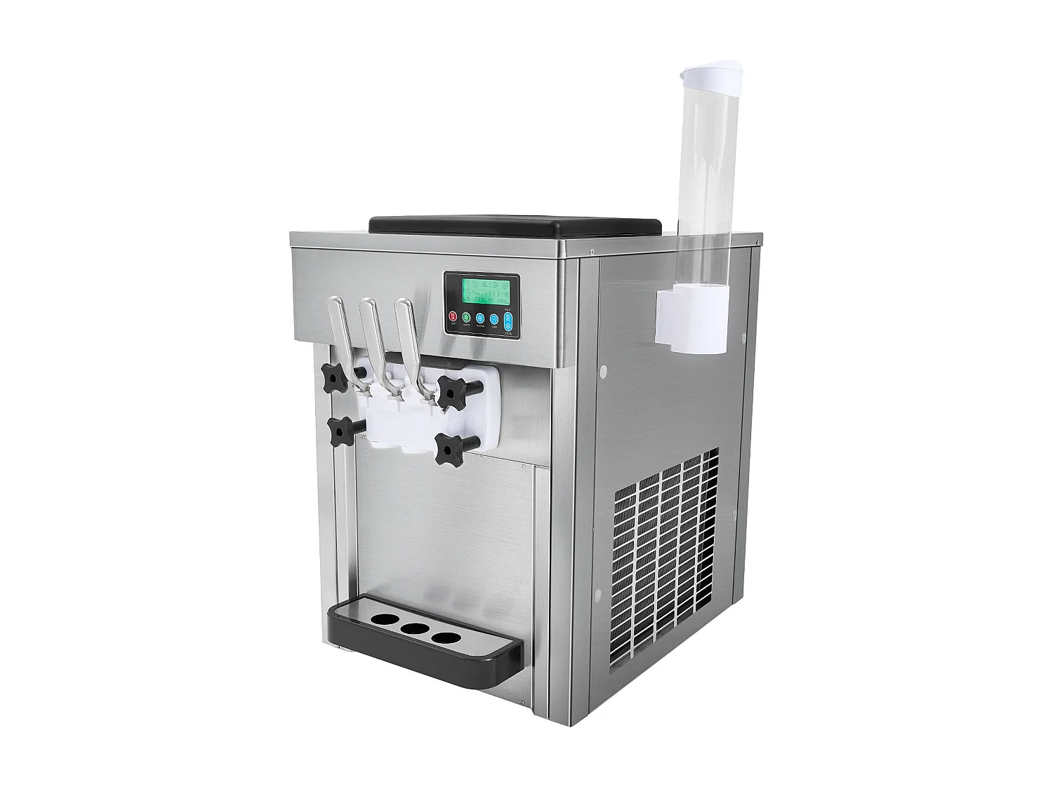 Machine à Crème Glacée Molle SucceBuy, 20 L/h 1800 W 3 Saveurs, Nettoyage Automatique, pour Café Snack-Bar Restaurant Supermarché