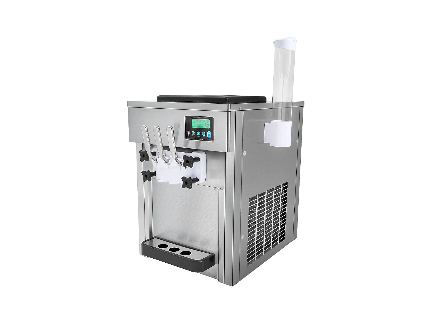 Machine à Crème Glacée Molle SucceBuy, 20 L/h 1800 W 3 Saveurs, Nettoyage Automatique, pour Café Snack-Bar Restaurant Supermarché