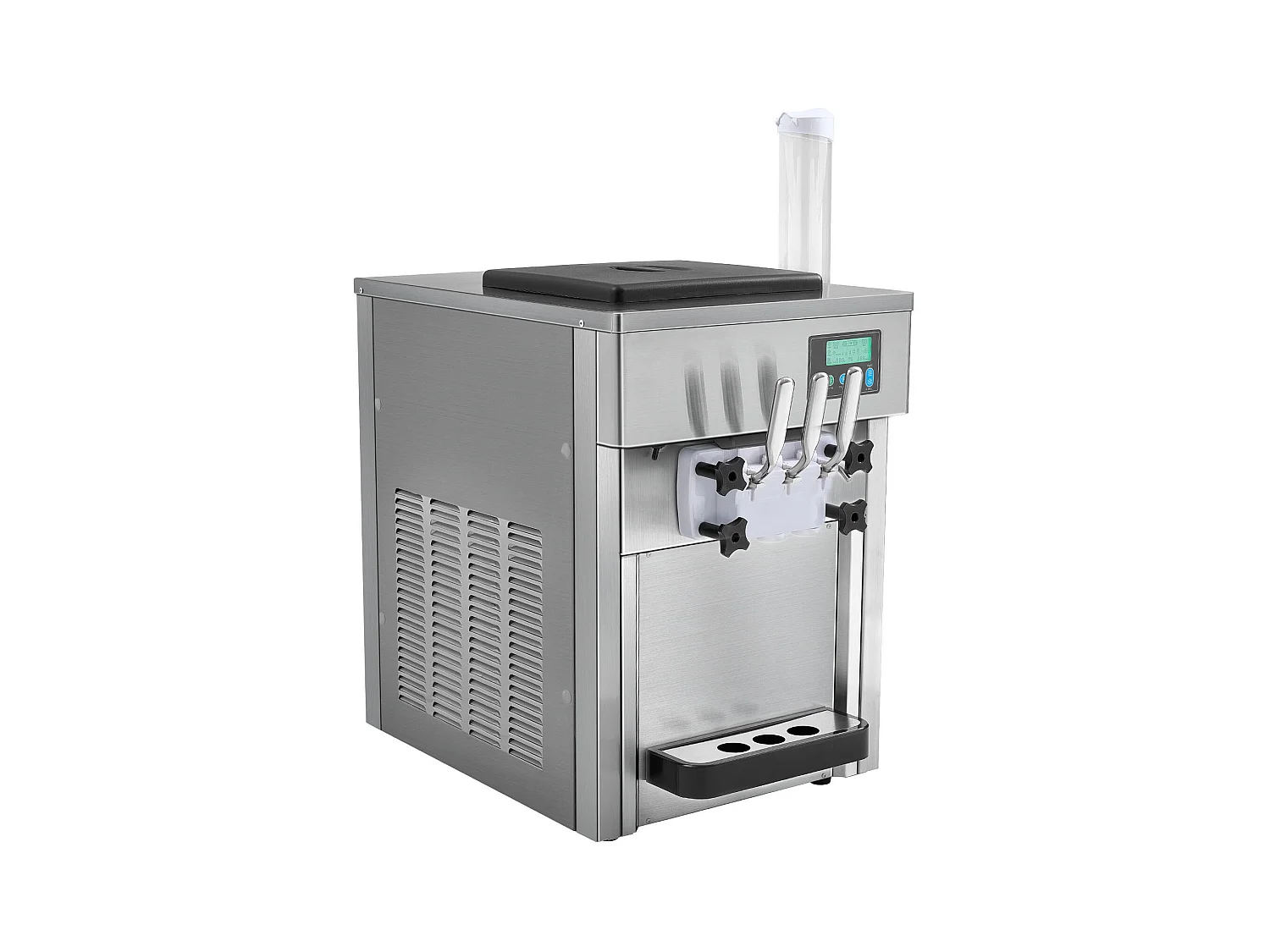 Machine à Crème Glacée Molle SucceBuy, 20 L/h 1800 W 3 Saveurs, Nettoyage Automatique, pour Café Snack-Bar Restaurant Supermarché