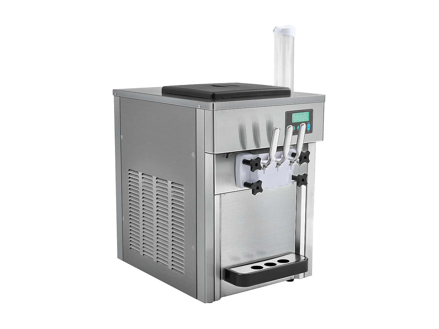 Machine à Crème Glacée Molle SucceBuy, 20 L/h 1800 W 3 Saveurs, Nettoyage Automatique, pour Café Snack-Bar Restaurant Supermarché
