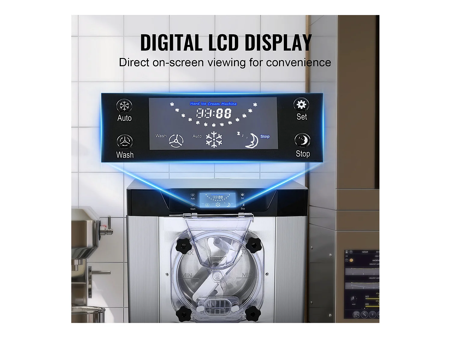 IJsMachine SucceBuy, 12 L/h, 1295 W, Automatische Voorkoelung, LED-Paneel, voor Snack-bars