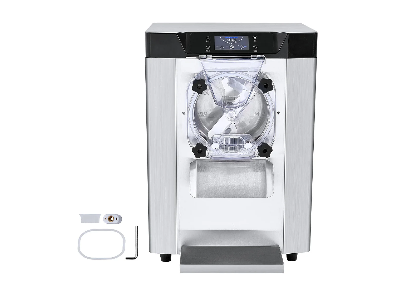 Machine à Crème Glacée SucceBuy, 12 L/h, 1295 W, Pré-refroidissement Automatique, Panneau LED, pour Snack-bars