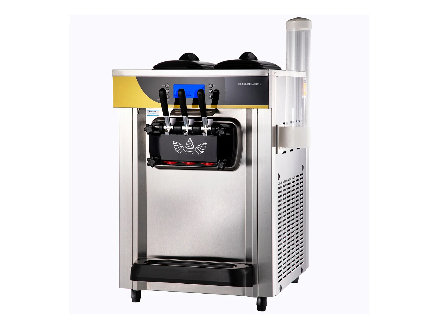 Weich-Eismaschine SucceBuy, 22-30 L/H, 2200 W, Kommerzielle Italienische Eismaschine Trichter 2x6 L