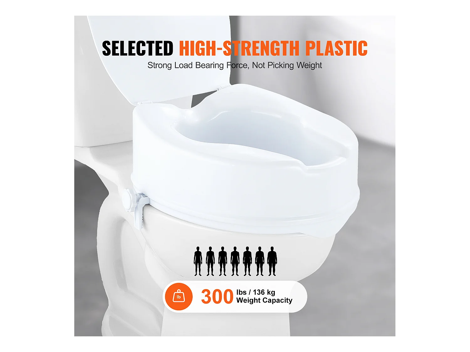 Assento de Sanita Elevado SucceBuy, 12,7 cm de Altura, Capacidade para 136 kg, Elevação Universal, Branco