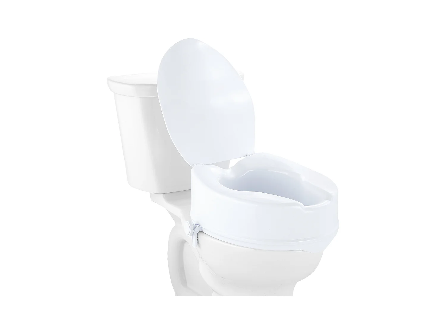Siège de Toilette Surélevé SucceBuy, Hauteur de 12,7 cm, Capacité de 136 kg, Rehausseur Universel, Blanc