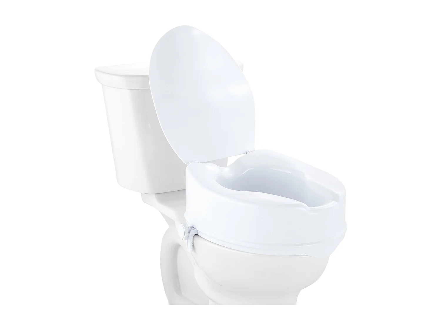 Siège de Toilette Surélevé SucceBuy, Hauteur de 12,7 cm, Capacité de 136 kg, Rehausseur Universel, Blanc
