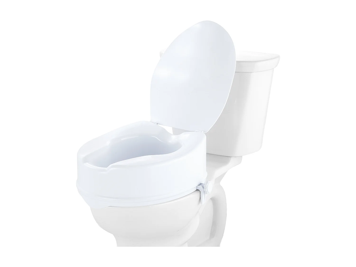 Siège de Toilette Surélevé SucceBuy, Hauteur de 12,7 cm, Capacité de 136 kg, Rehausseur Universel, Blanc