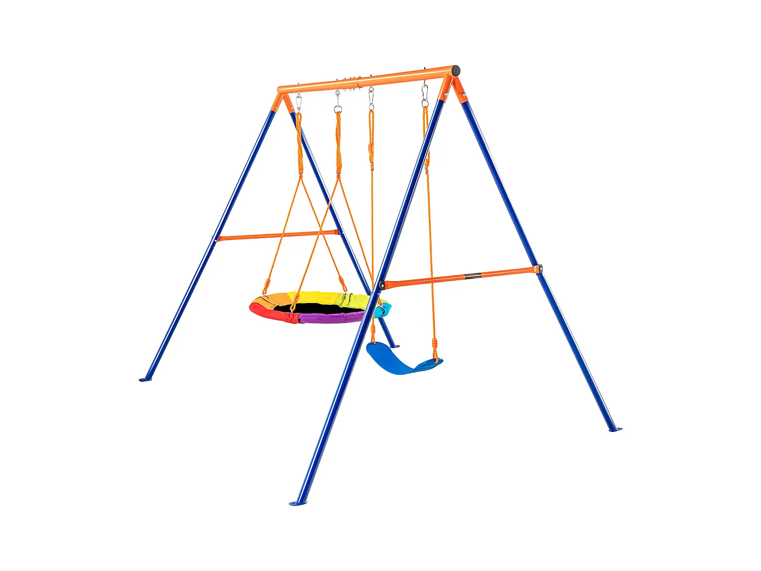 Ensemble de Balançoires en A SucceBuy, 1 Soucoupe et 1 Balançoire à Ceinture, Support en Métal pour Jardin