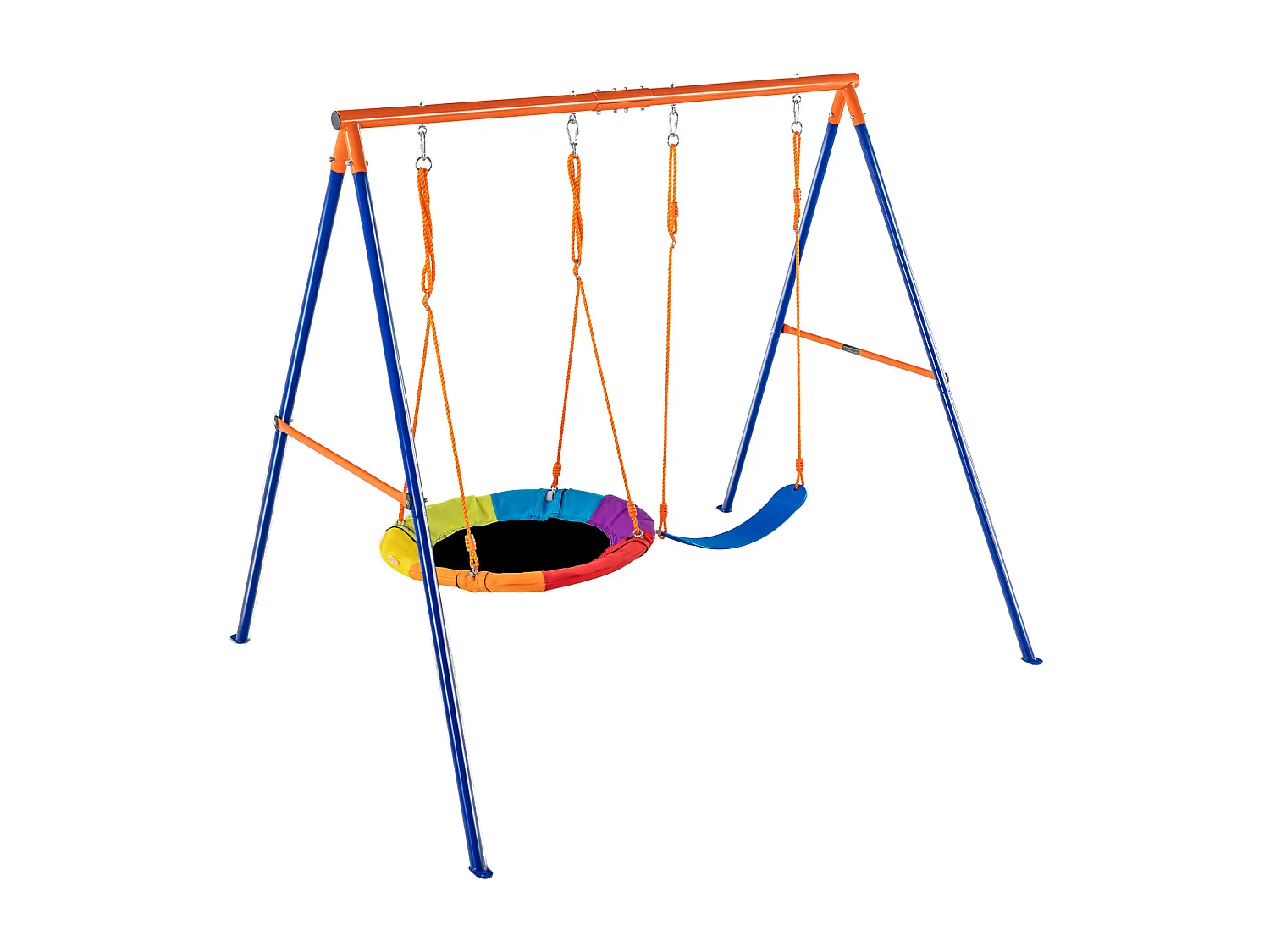 Ensemble de Balançoires en A SucceBuy, 1 Soucoupe et 1 Balançoire à Ceinture, Support en Métal pour Jardin