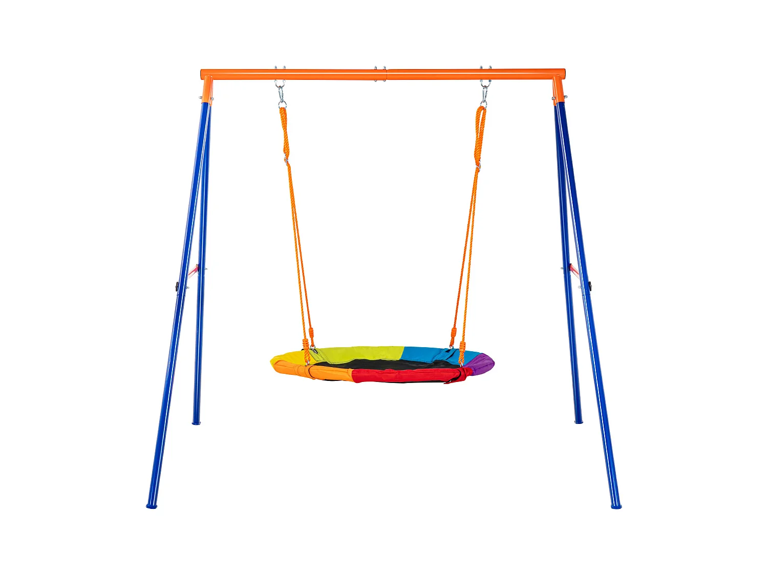 Ensemble de Balançoires Portique SucceBuy de Jardin Nacelle 102 cm Charge 199,6 kg, Support en Métal, Corde Réglable pour l'arrière-cour