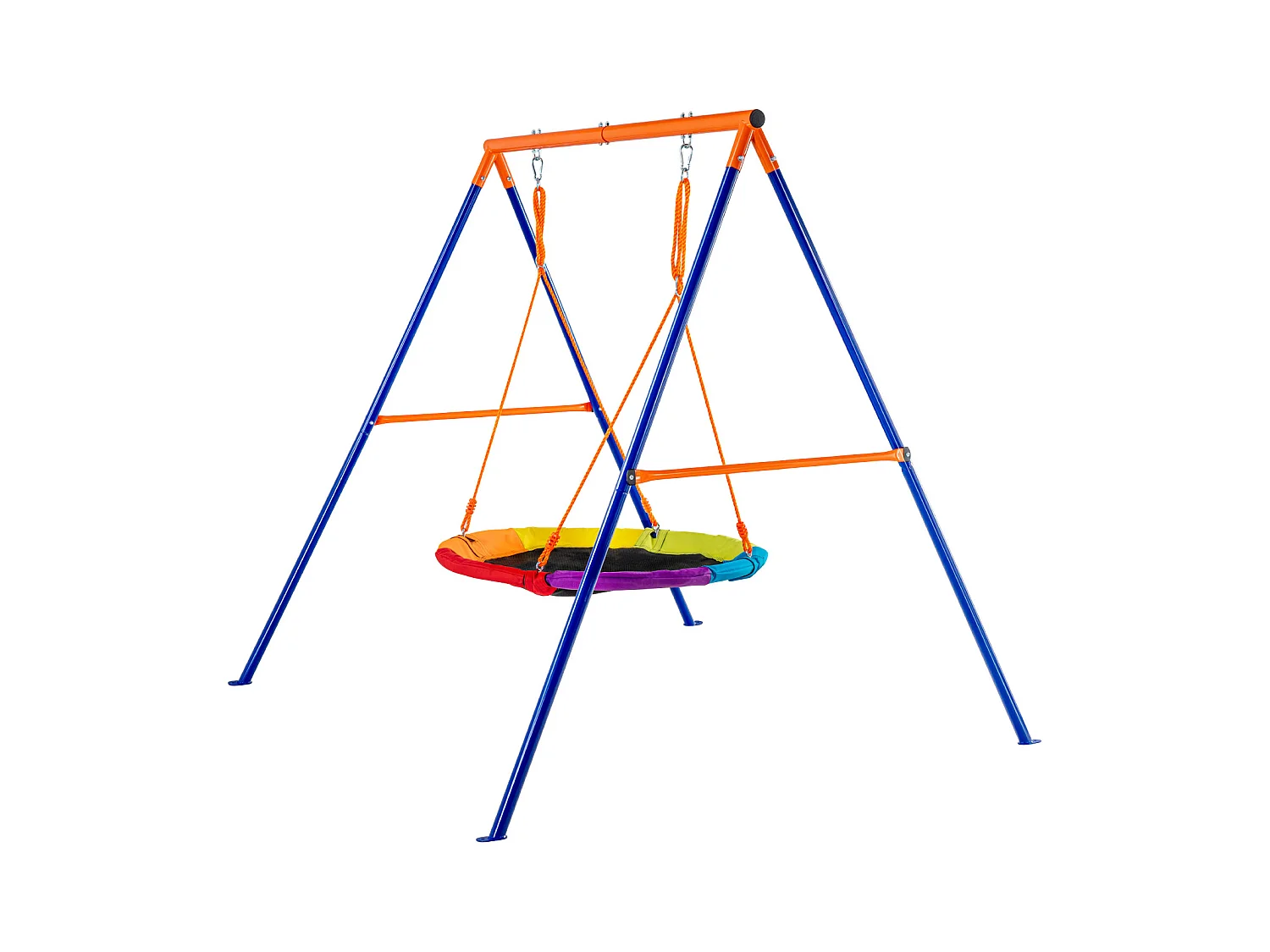 Ensemble de Balançoires Portique SucceBuy de Jardin Nacelle 102 cm Charge 199,6 kg, Support en Métal, Corde Réglable pour l'arrière-cour