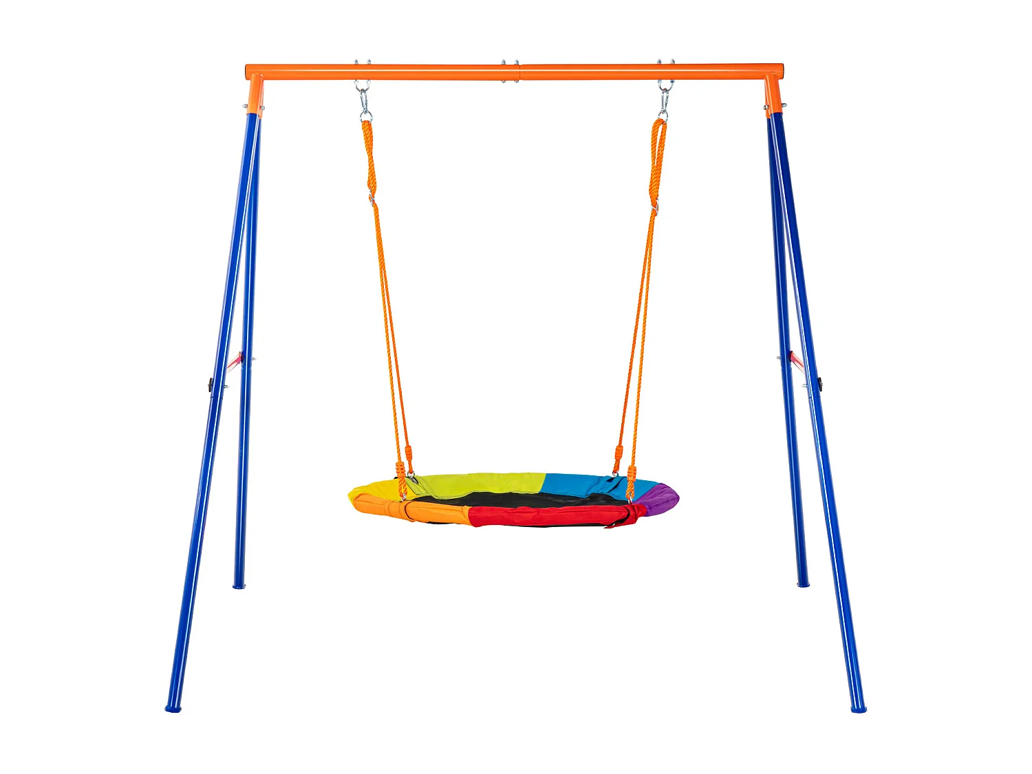 Ensemble de Balançoires Portique SucceBuy de Jardin Nacelle 102 cm Charge 199,6 kg, Support en Métal, Corde Réglable pour l'arrière-cour