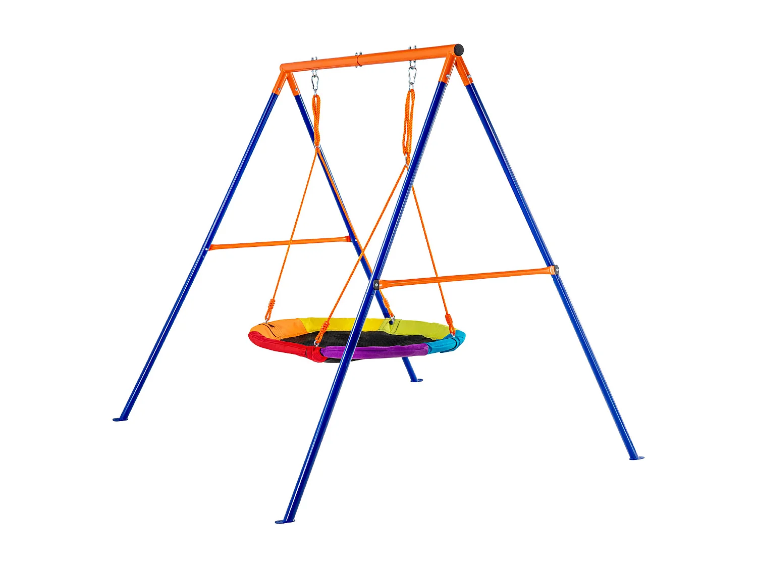 Ensemble de Balançoires Portique SucceBuy de Jardin Nacelle 102 cm Charge 199,6 kg, Support en Métal, Corde Réglable pour l'arrière-cour