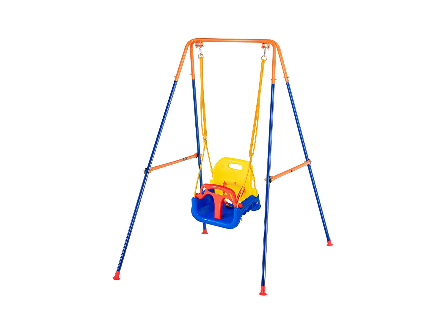 Ensemble de Balançoires 3 en 1 pour Enfants SucceBuy, Support en Métal Pliable, 4 Sacs de Sable pour l'Arrière-Cour, capacité de 54.43kg