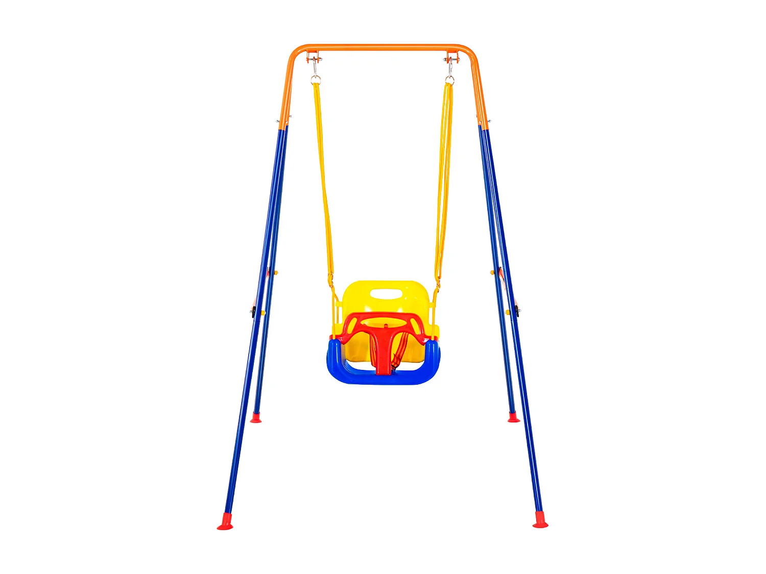 Ensemble de Balançoires 3 en 1 pour Enfants SucceBuy, Support en Métal Pliable, 4 Sacs de Sable pour l'Arrière-Cour, capacité de 54.43kg