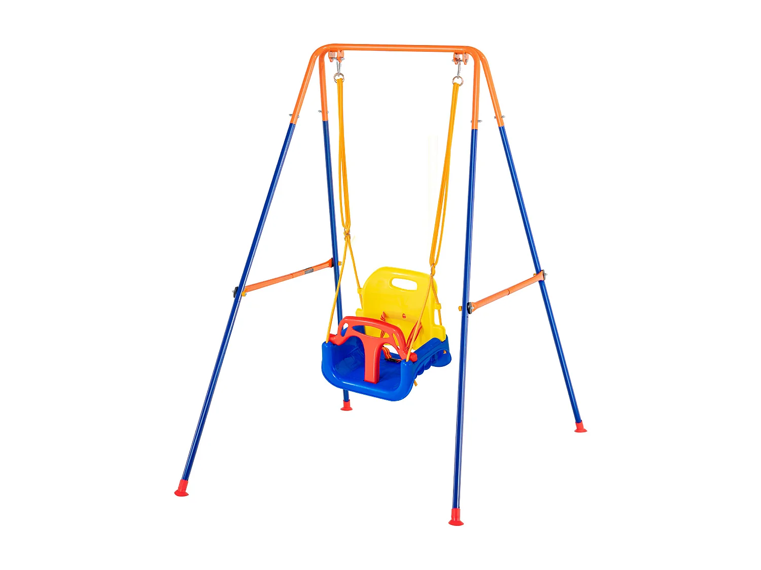 Ensemble de Balançoires 3 en 1 pour Enfants SucceBuy, Support en Métal Pliable, 4 Sacs de Sable pour l'Arrière-Cour, capacité de 54.43kg