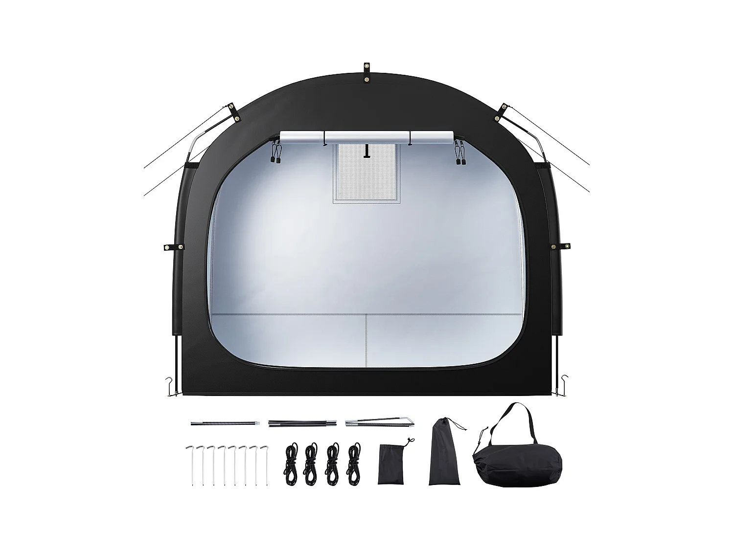 Abri à Vélo Tente de Rangement Extérieure SucceBuy, pour 1 à 2 Vélos, Double Fermeture Éclair, Tissu Oxford, Porte Simple, pour Extérieur