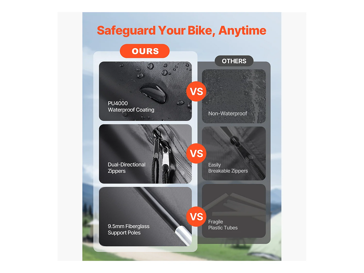 Abri à Vélo Tente de Rangement Extérieure SucceBuy, pour 1 à 2 Vélos, Double Fermeture Éclair, Tissu Oxford, Porte Simple, pour Extérieur