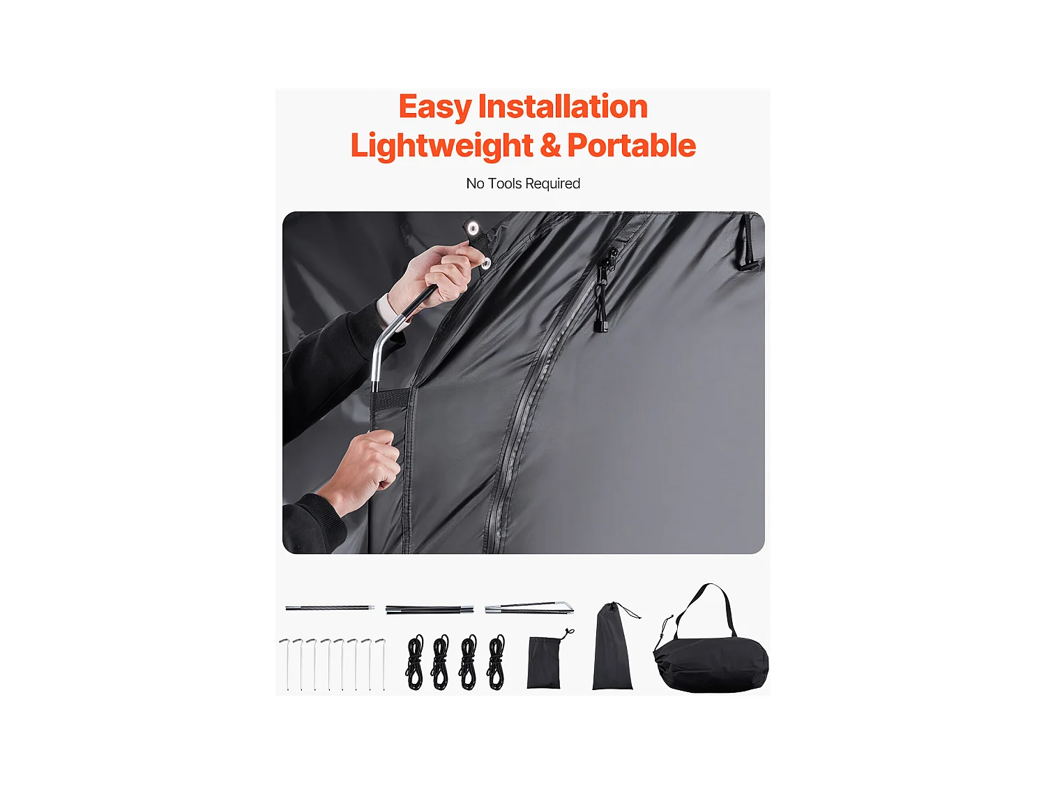 Abri à Vélo Tente de Rangement Extérieure SucceBuy, pour 1 à 2 Vélos, Double Fermeture Éclair, Tissu Oxford, Porte Simple, pour Extérieur