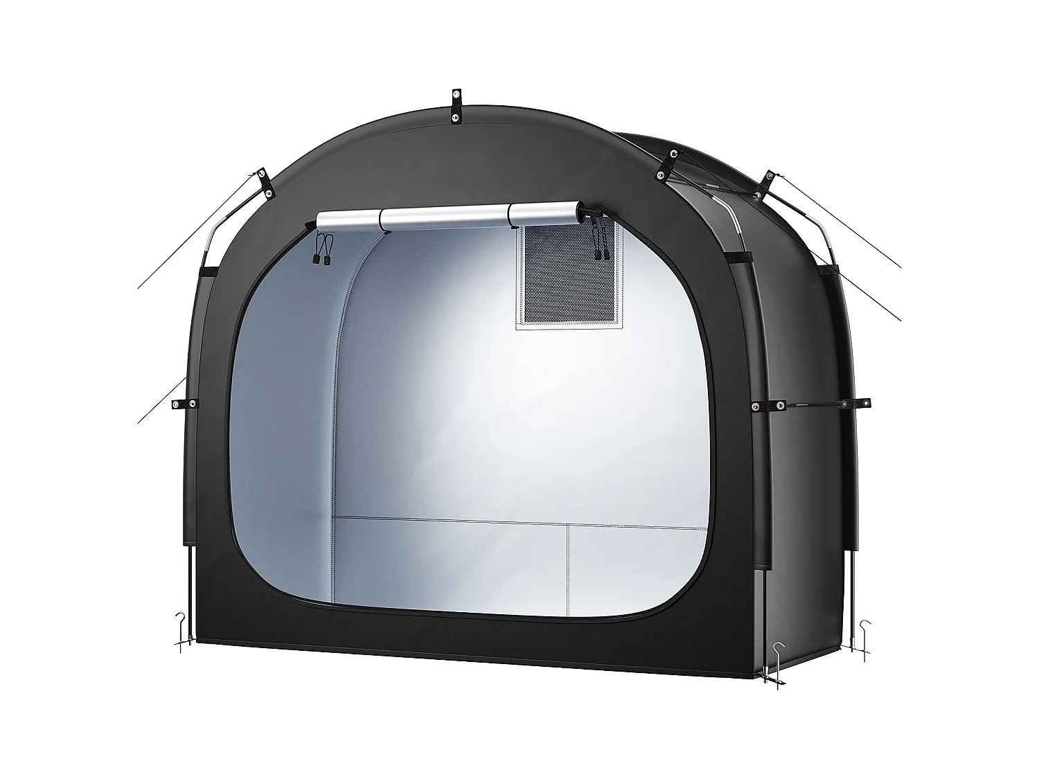 Abri à Vélo Tente de Rangement Extérieure SucceBuy, pour 1 à 2 Vélos, Double Fermeture Éclair, Tissu Oxford, Porte Simple, pour Extérieur