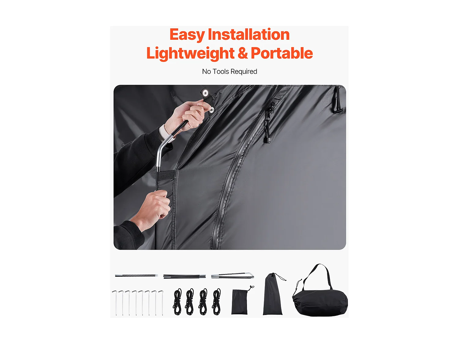 Abri à Vélo Tente de Rangement Extérieure SucceBuy, pour 1 à 2 Vélos, Double Fermeture Éclair, Tissu Oxford, Porte Simple, pour Extérieur