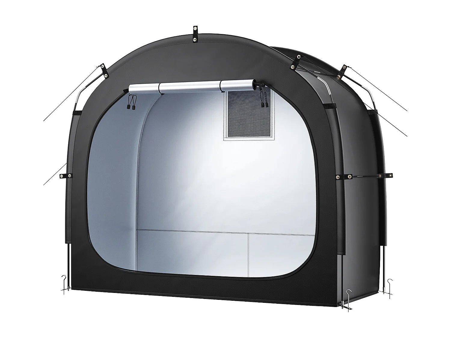 Abri à Vélo Tente de Rangement Extérieure SucceBuy, pour 1 à 2 Vélos, Double Fermeture Éclair, Tissu Oxford, Porte Simple, pour Extérieur