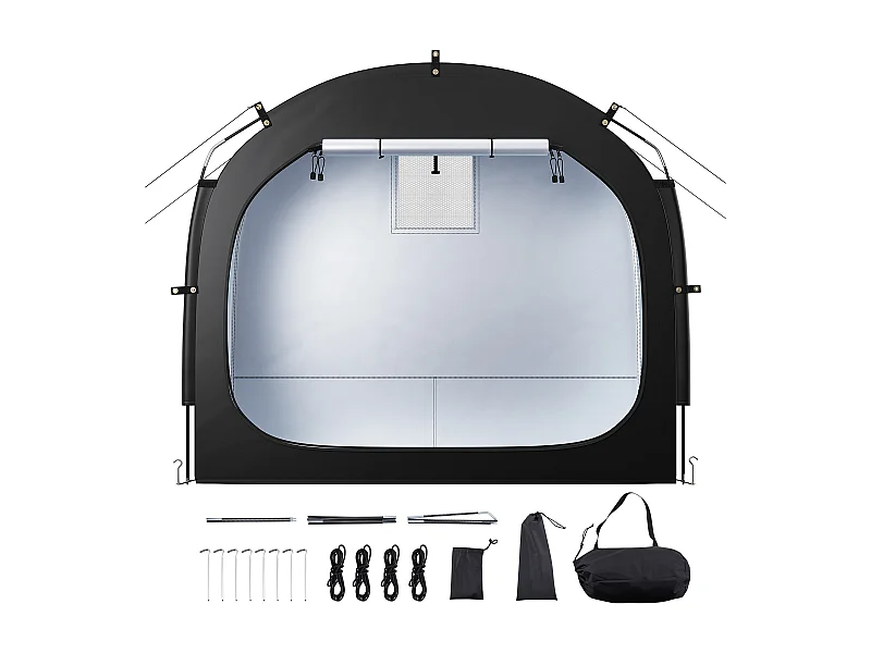 Rifugio per Bici Tenda di Immagazzinamento Esterno SucceBuy, per 1 a 2 Bici, Doppia Cerniera Lampo, Tela Oxford, Porta Singola, per Esterno