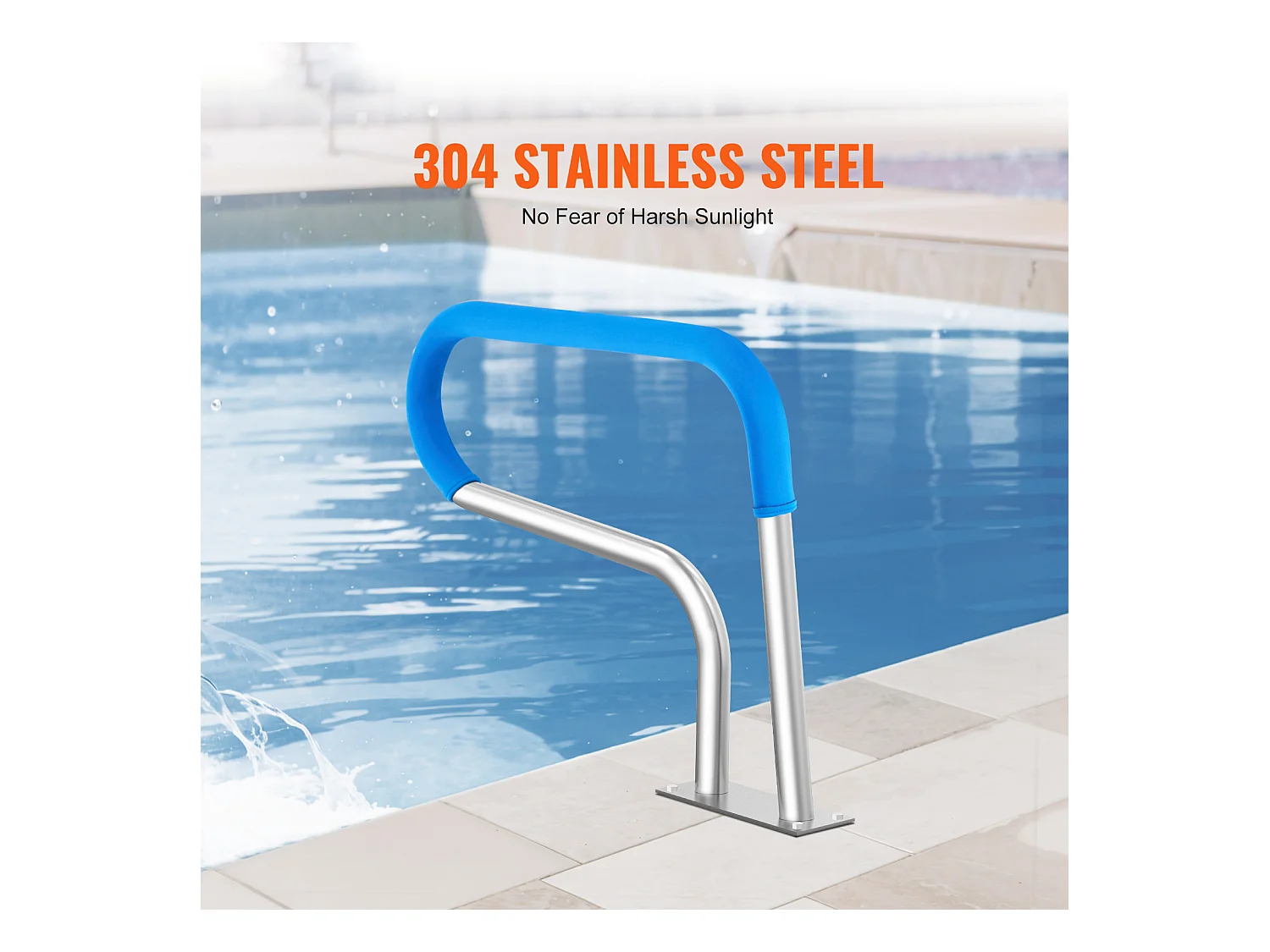 Main Courante de Piscine, SucceBuy Rampe de Piscine 80.5 x 58.5 cm en Acier Inoxydable pour Spas