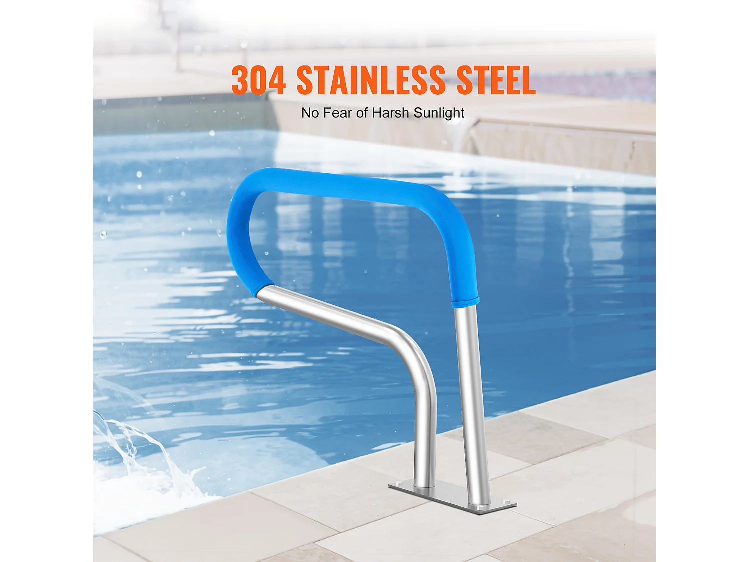 Main Courante de Piscine, SucceBuy Rampe de Piscine 80.5 x 58.5 cm en Acier Inoxydable pour Spas