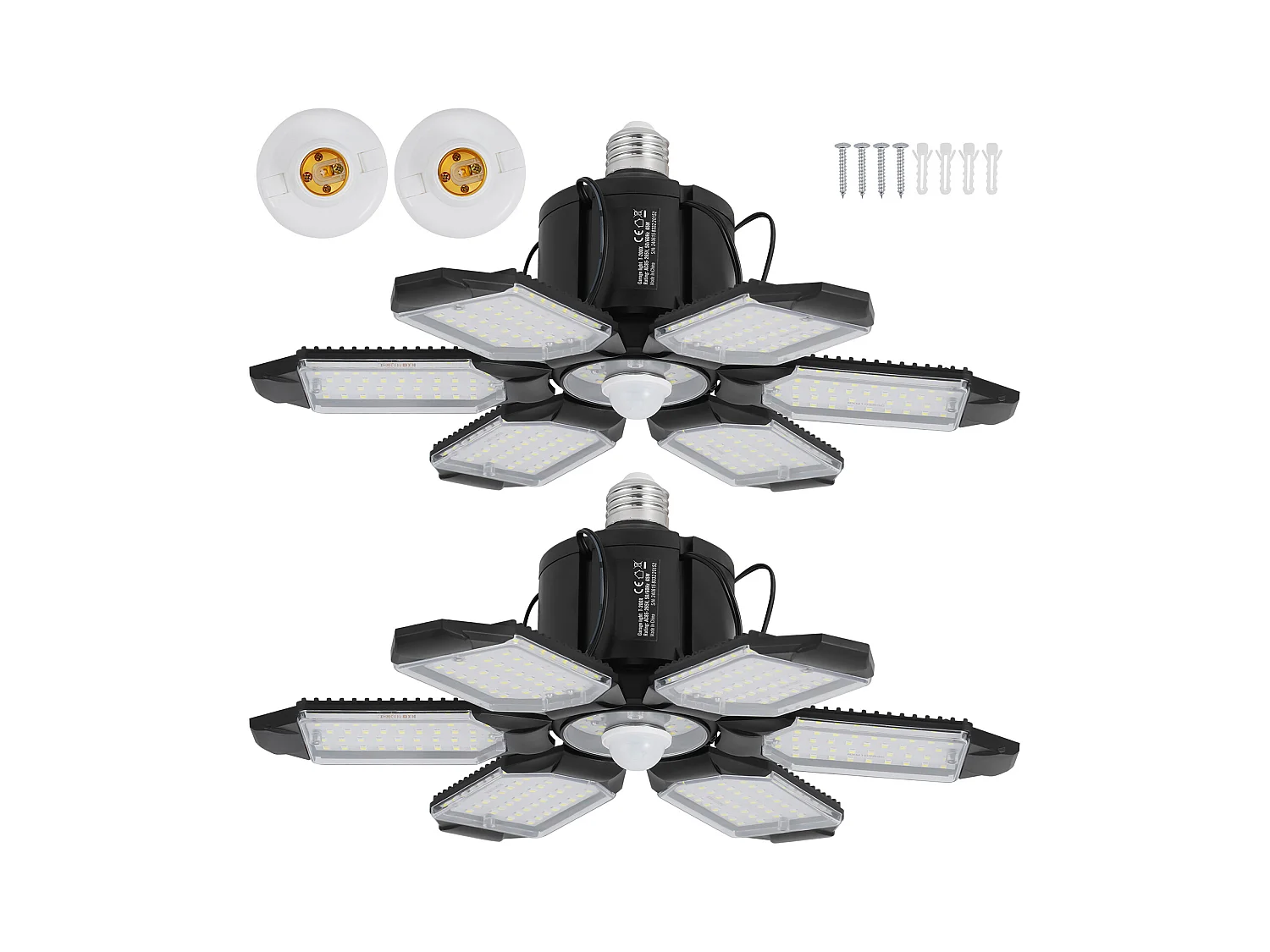 Lâmpadas de Garagem SucceBuy a LED Lote de 2 15000 lm com Detector de Movimento Deformável