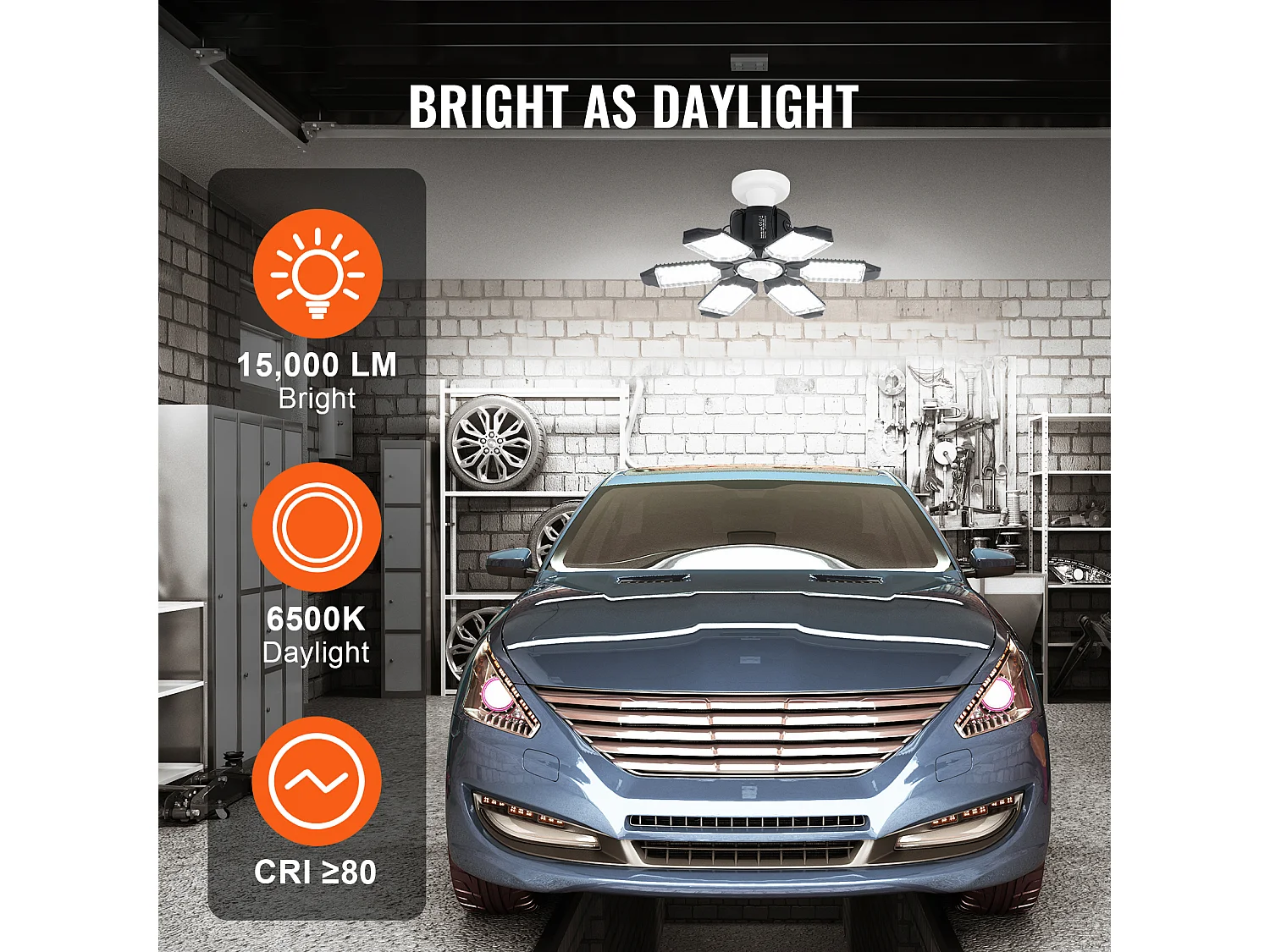 Garageverlichting SucceBuy LED Set van 2 15.000 lm met Verborgen Bewegingsdetector