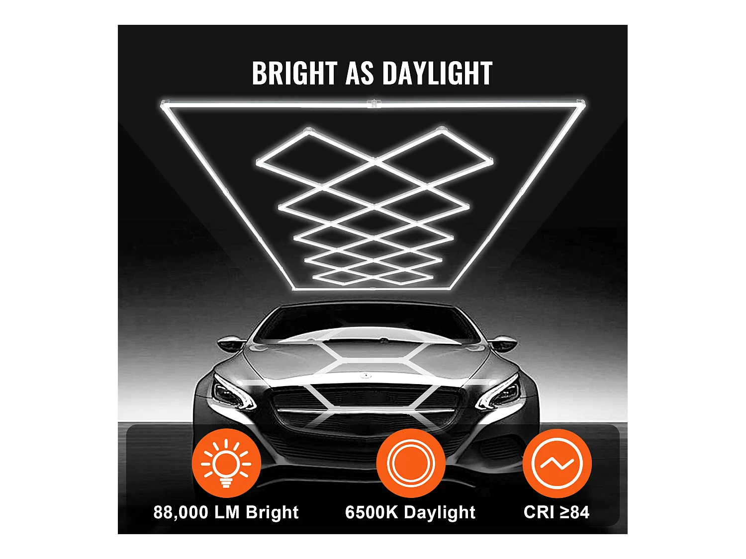 Lampe de Garage SucceBuy à LED 88 000 lm DIY Bright 14 Plafonnier Carré pour Voiture