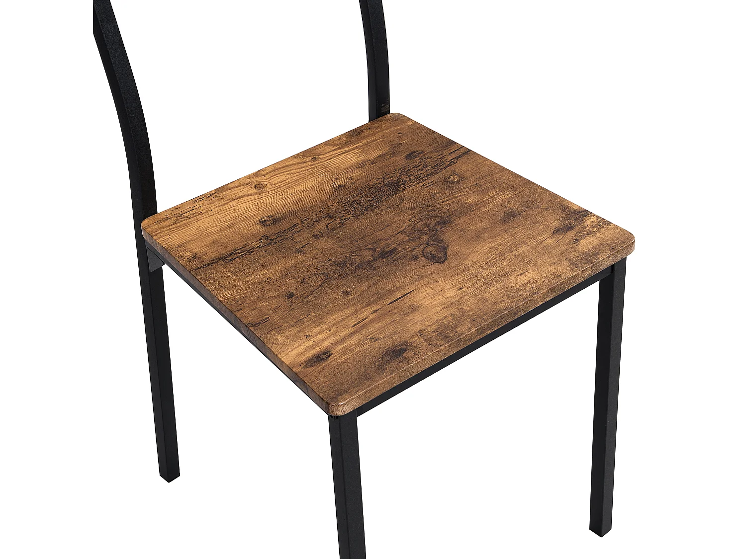 Ensemble table et chaise - 4 chaises, 1 banc et 1 Table à manger Style industriel - cadre en acier et bois - Marron