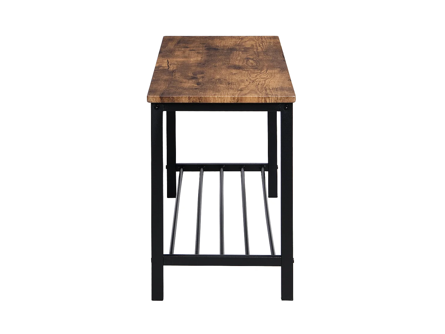 Ensemble table et chaise - 4 chaises, 1 banc et 1 Table à manger Style industriel - cadre en acier et bois - Marron