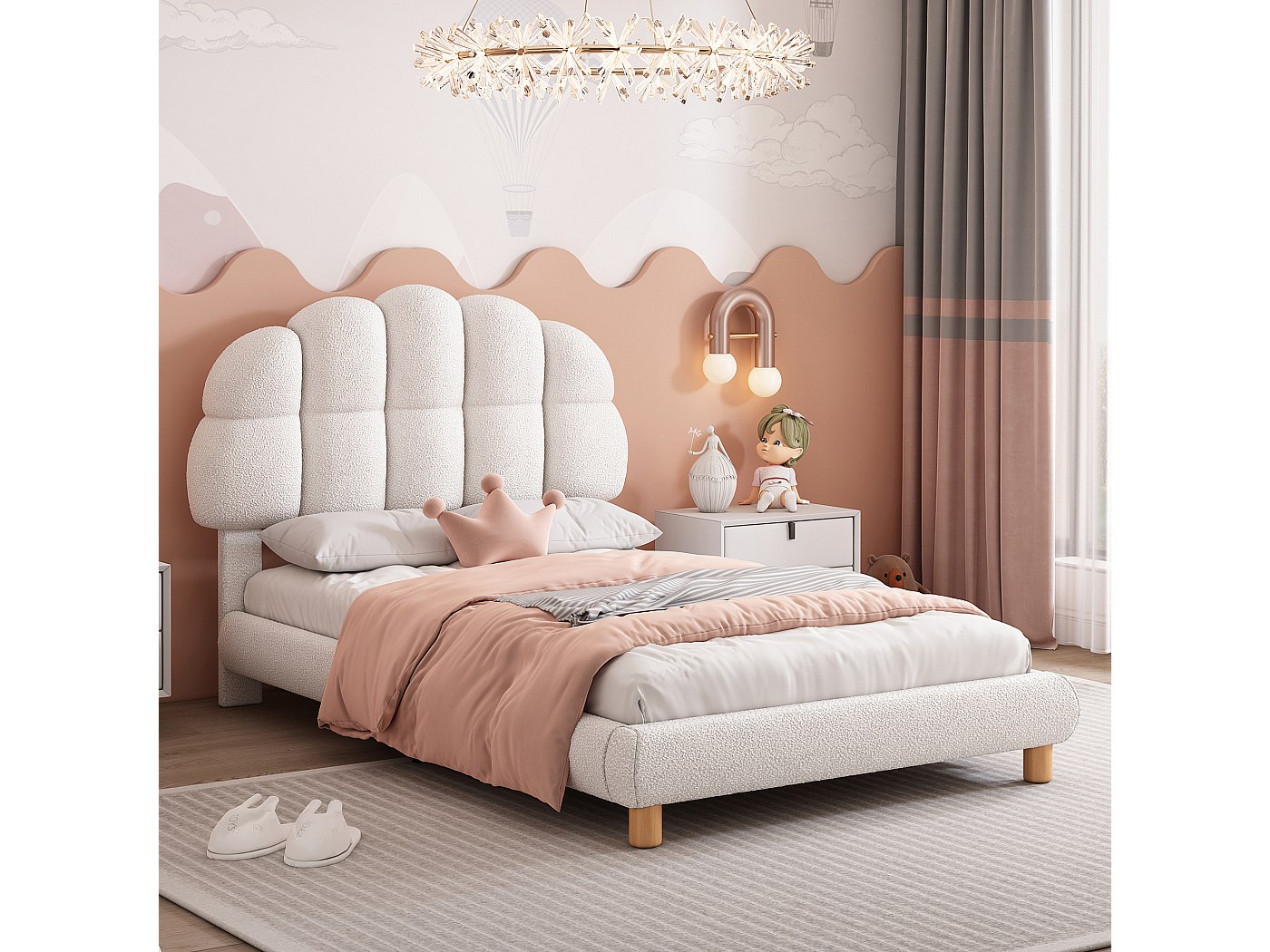Lit Simple 90x200 Cm Avec Tête De Lit Princesse Papillon En Velours Rose - Cadre Stable Avec Sommier à Lattes, Pour Enfant Et Ado - 8