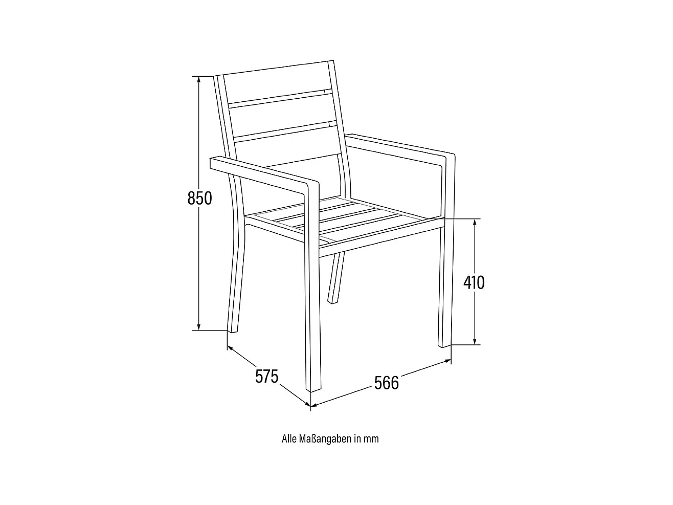 Chaise de jardin Home Deluxe MADERA Quantité : 3