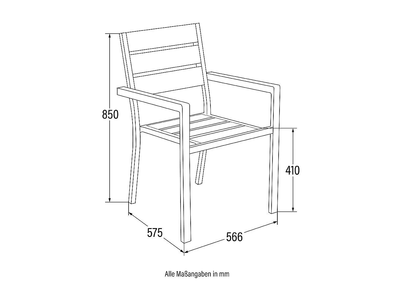 Chaise de jardin de luxe pour la maison MADERA Quantité : 12
