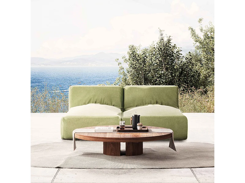 Modulaire tuinset met 2 ligstoelen, cactusgroene