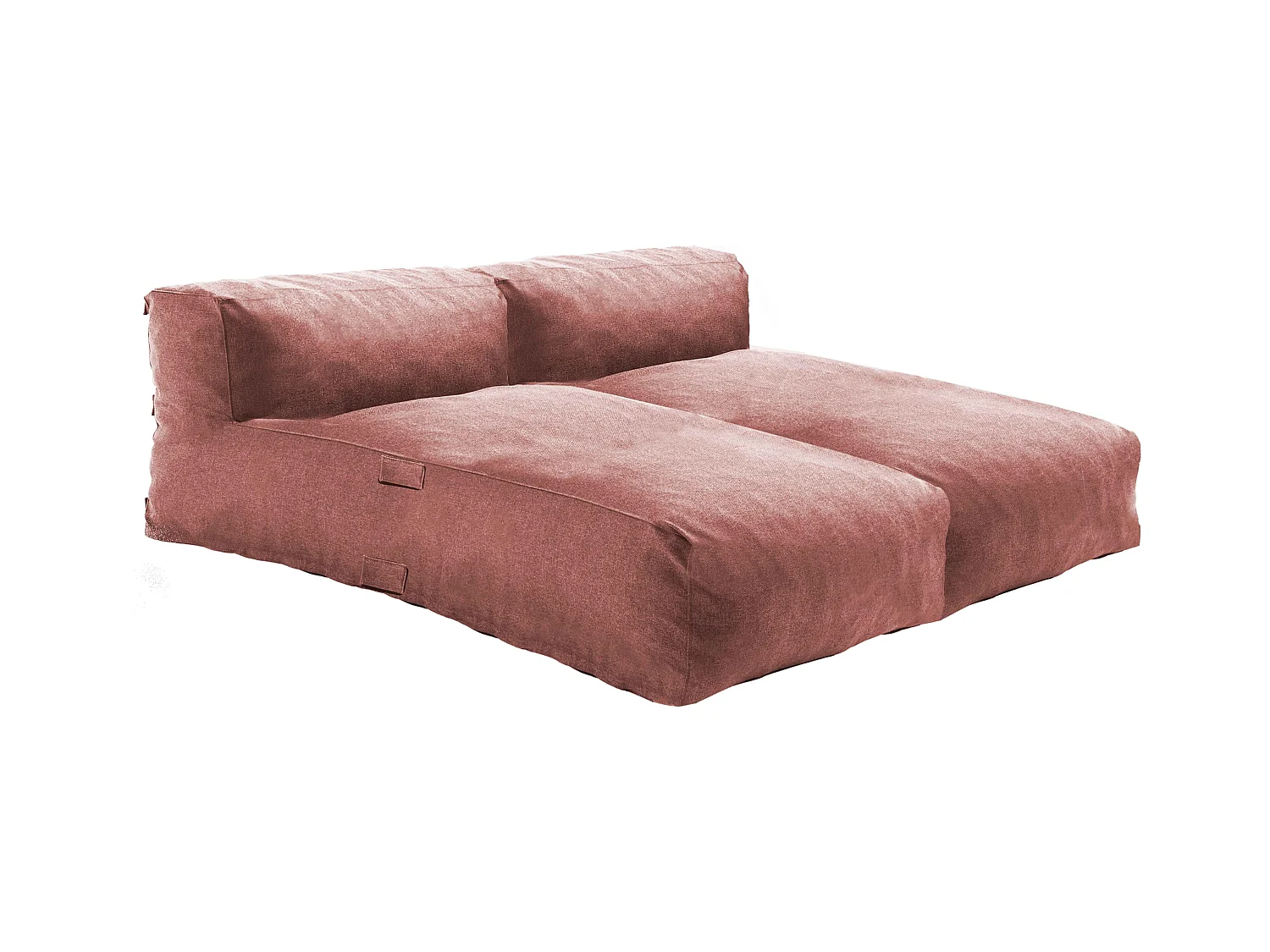 Modulaire tuinmeubelen met 2 terracotta ligstoelen