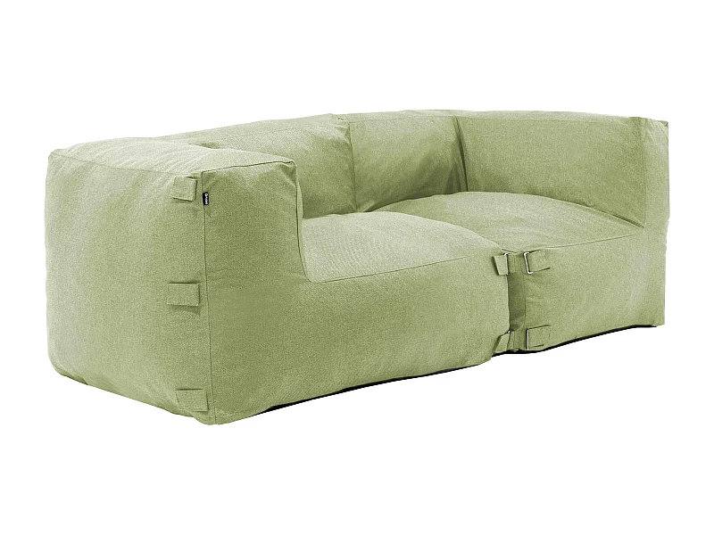 Salon de jardin modulable avec 2 fauteuils d'angle vert cactus