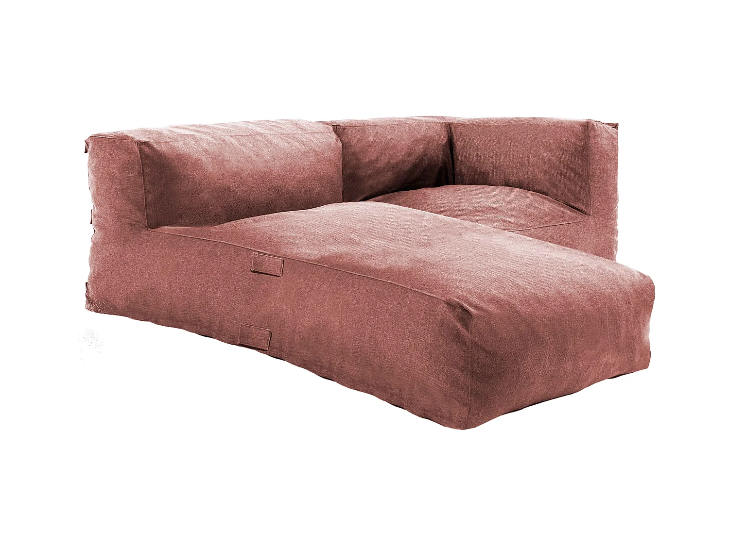 Modulaire tuinmeubelen met 1 hoekfauteuil en 1 terracotta chaise longue