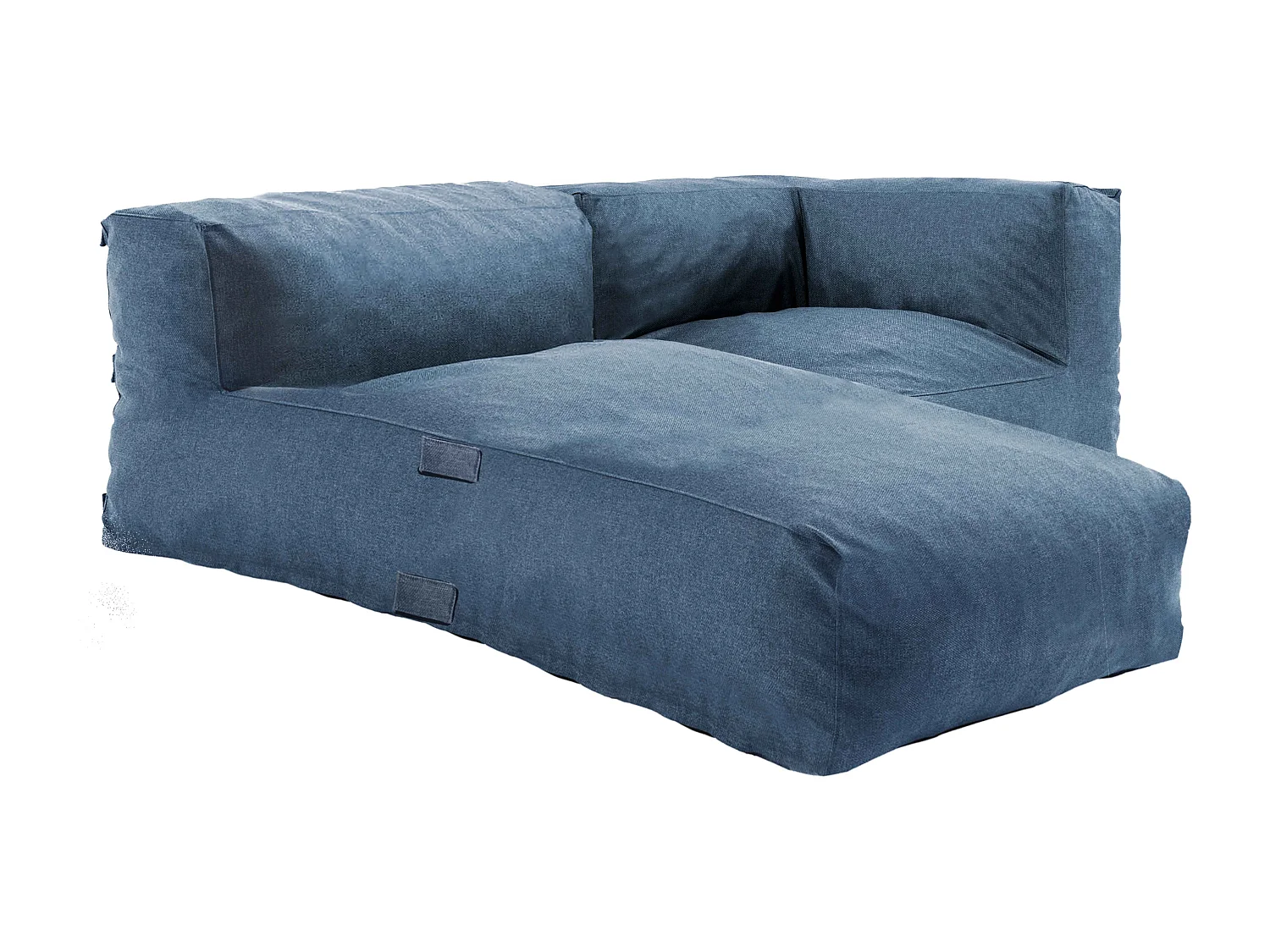 Salon de jardin un fauteuil d'angle et une méridienne bleu pacific