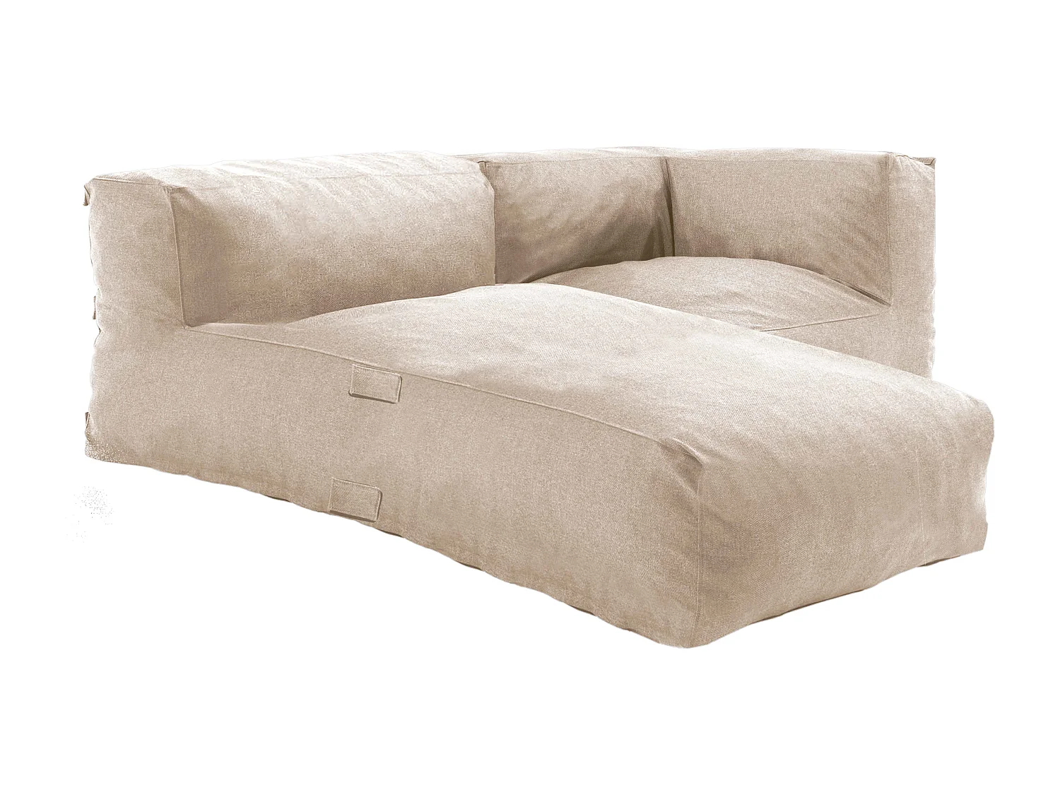 Salon de jardin modulable un fauteuil d'angle et 1 méridienne beige