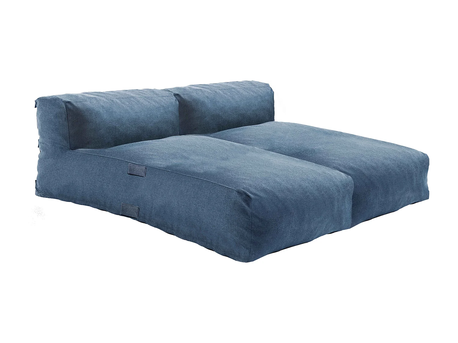 Salon de jardin modulable avec 2 méridiennes bleu pacific