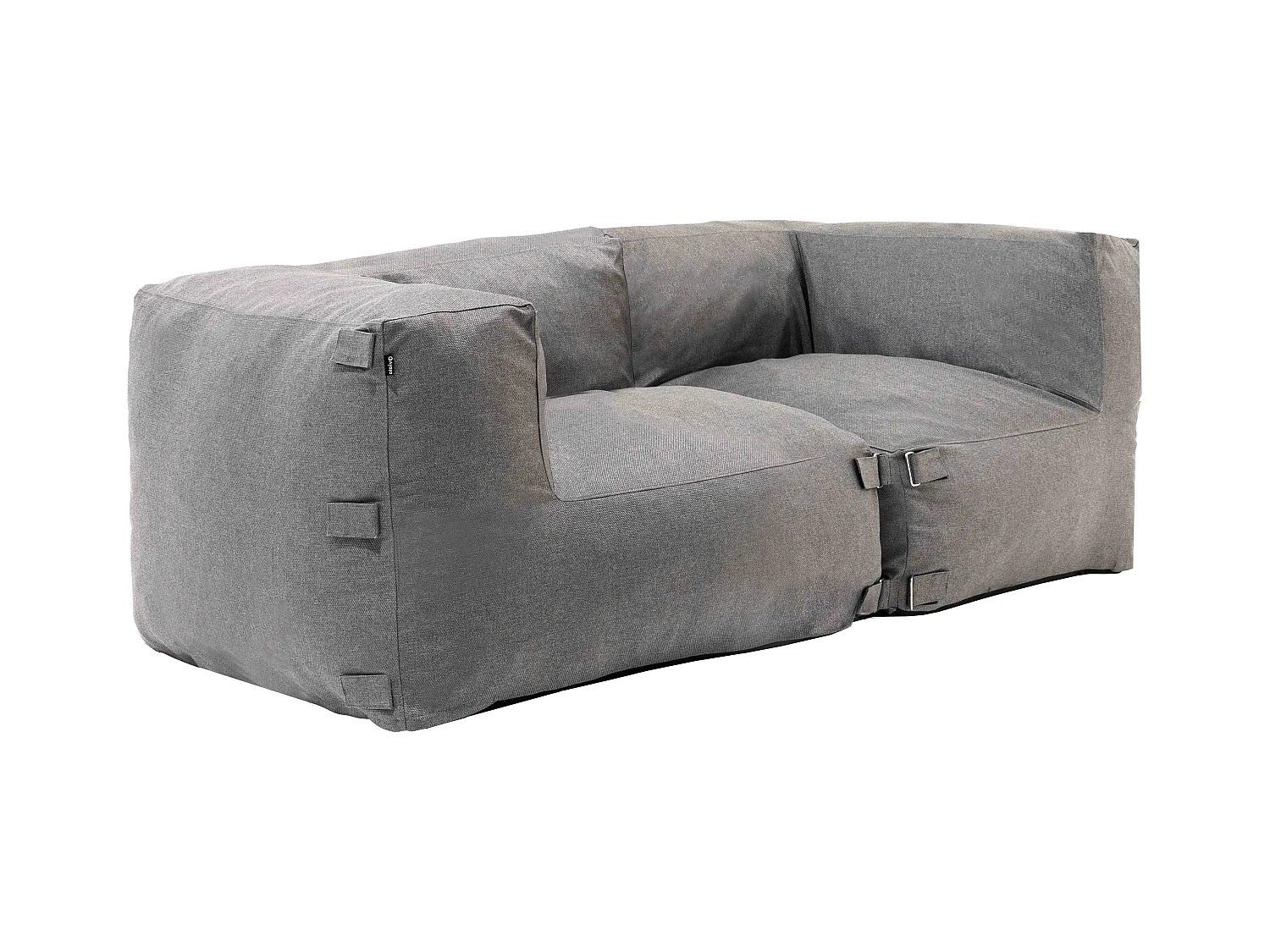 Salon de jardin modulable avec 2 fauteuils d'angle gris