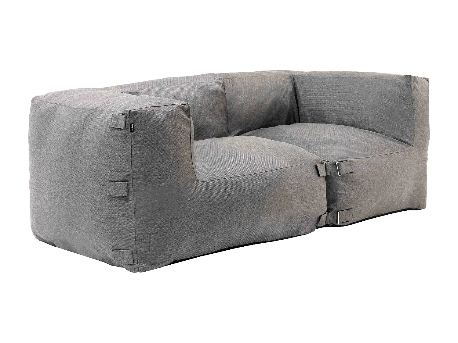 Salon de jardin modulable avec 2 fauteuils d'angle gris