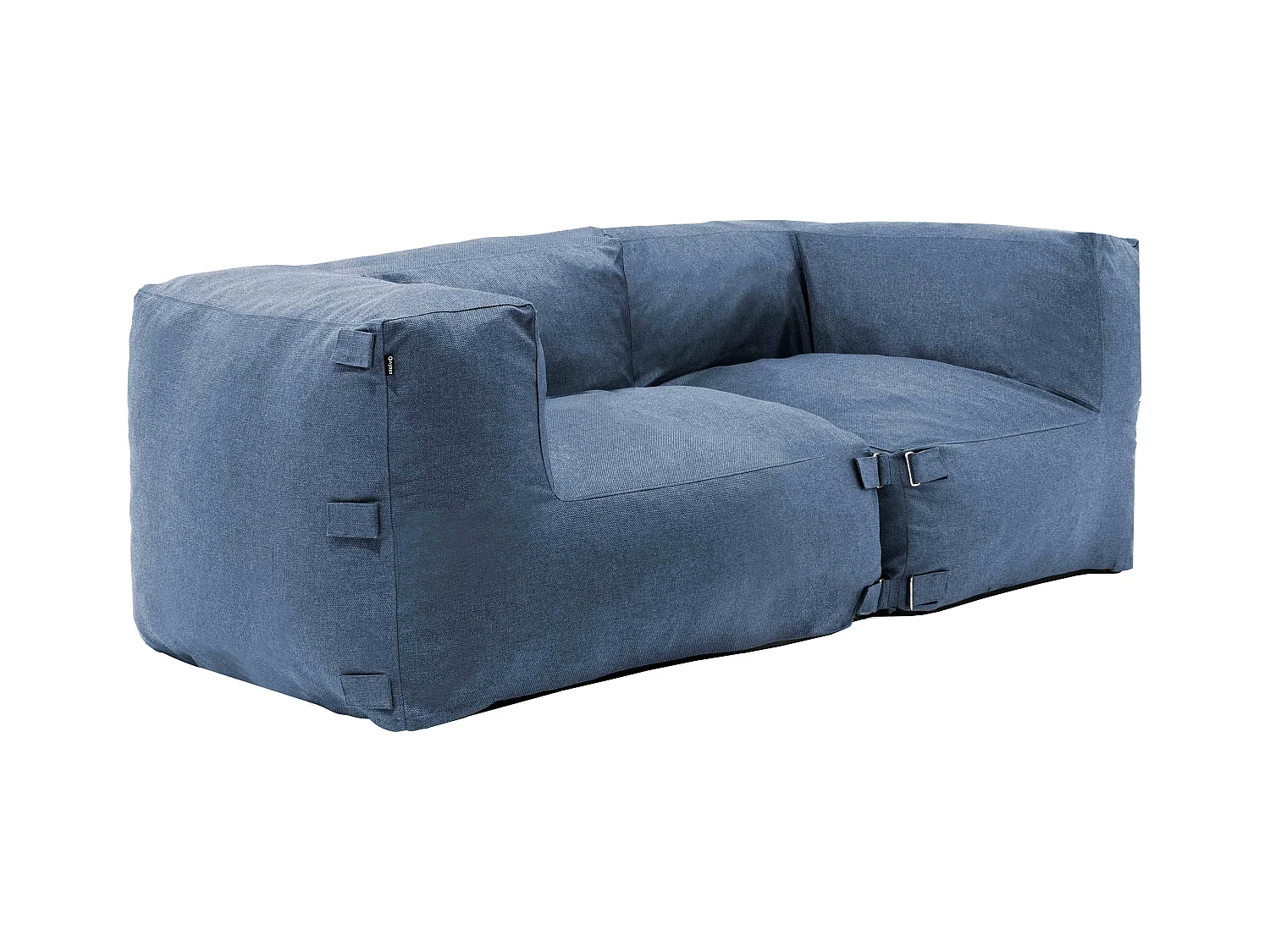 Salon de jardin modulable avec 2 fauteuils d'angle bleu pacific