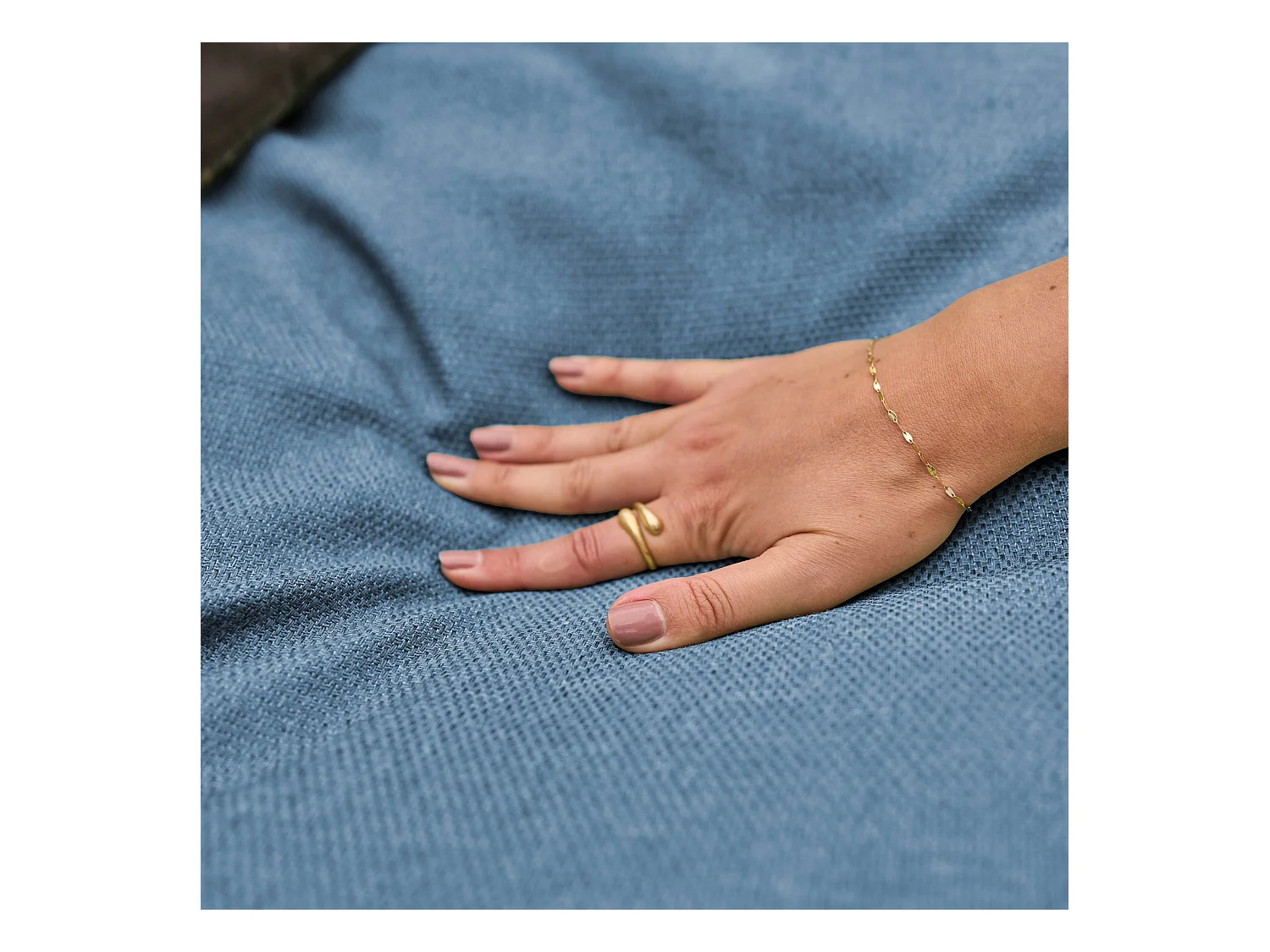 Salon de jardin modulable avec 2 fauteuils d'angle bleu pacific