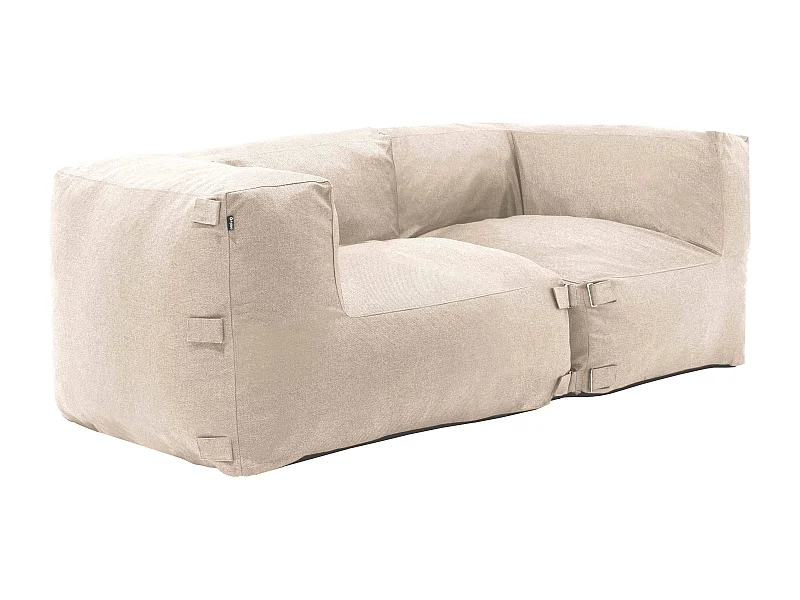 Modulaire tuinset met 2 beige hoekfauteuils