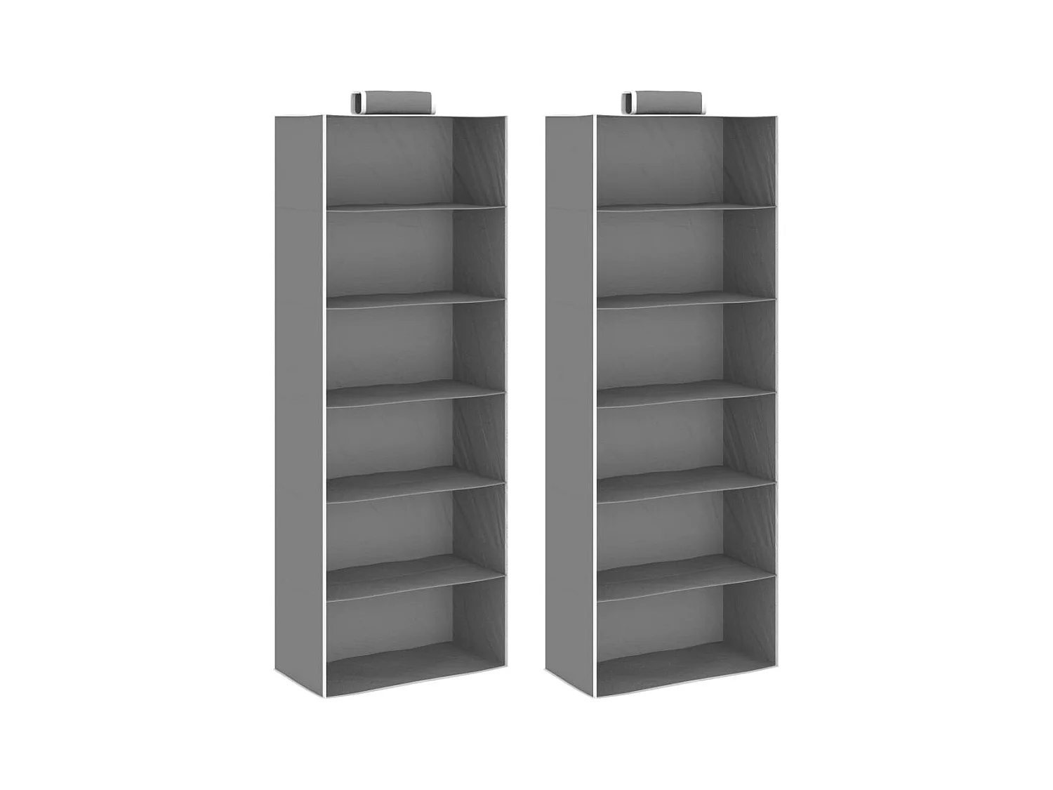 Wiszące Półki Do Przechowywania 2 szt. 6 Poziomów w Szarym i Białym Materiał